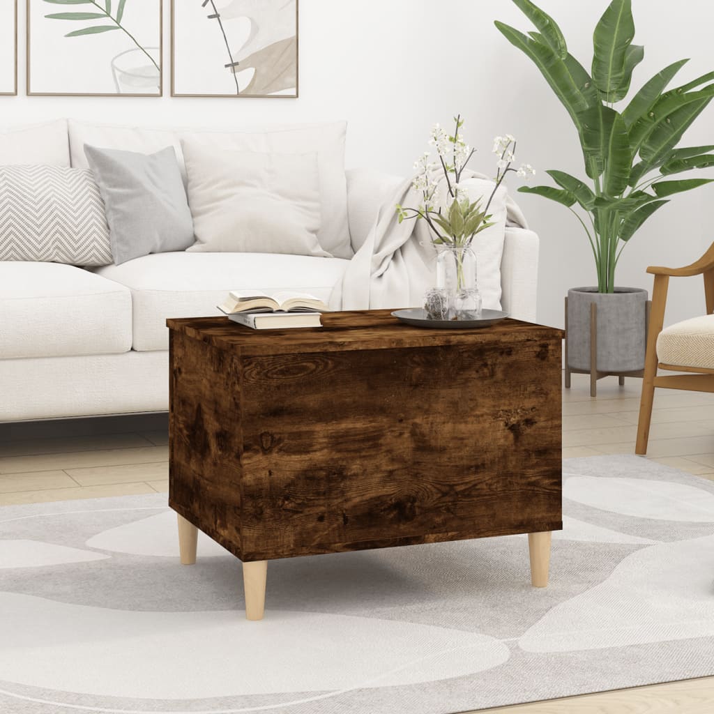 Coffee Table Smoked Oak 60x44.5x45 cm Engineered Wood - Bargainia.com - 