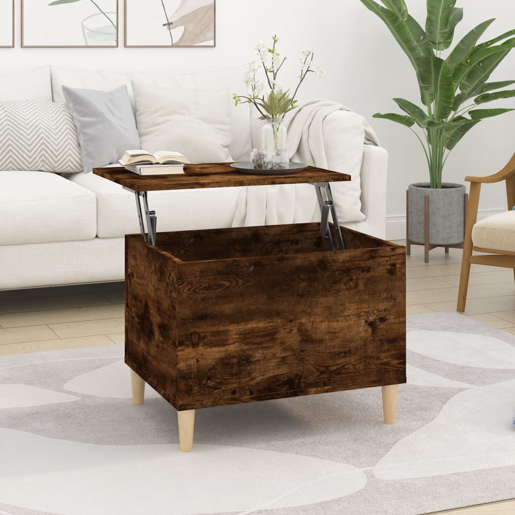Coffee Table Smoked Oak 60x44.5x45 cm Engineered Wood - Bargainia.com - 
