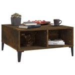 Coffee Table Smoked Oak 60x60x30 cm Engineered Wood - Bargainia.com - 