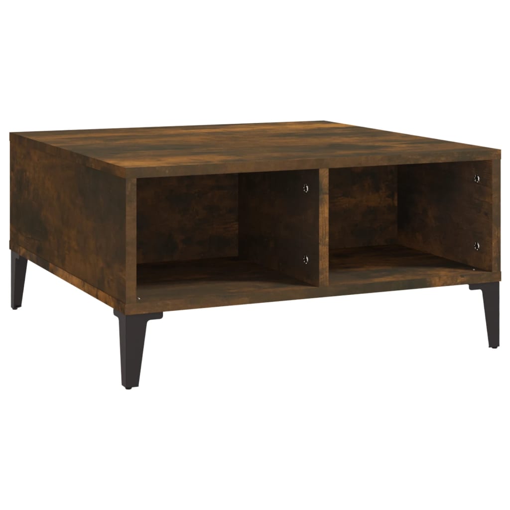 Coffee Table Smoked Oak 60x60x30 cm Engineered Wood - Bargainia.com - 