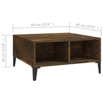 Coffee Table Smoked Oak 60x60x30 cm Engineered Wood - Bargainia.com - 