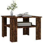 Coffee Table Smoked Oak 60x60x42 cm Engineered Wood - Bargainia.com - 