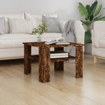 Coffee Table Smoked Oak 60x60x42 cm Engineered Wood - Bargainia.com - 