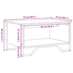 Coffee Table Smoked Oak 75x51x40 cm Engineered Wood - Bargainia.com - 