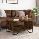 Coffee Table Smoked Oak 75x51x40 cm Engineered Wood - Bargainia.com - 
