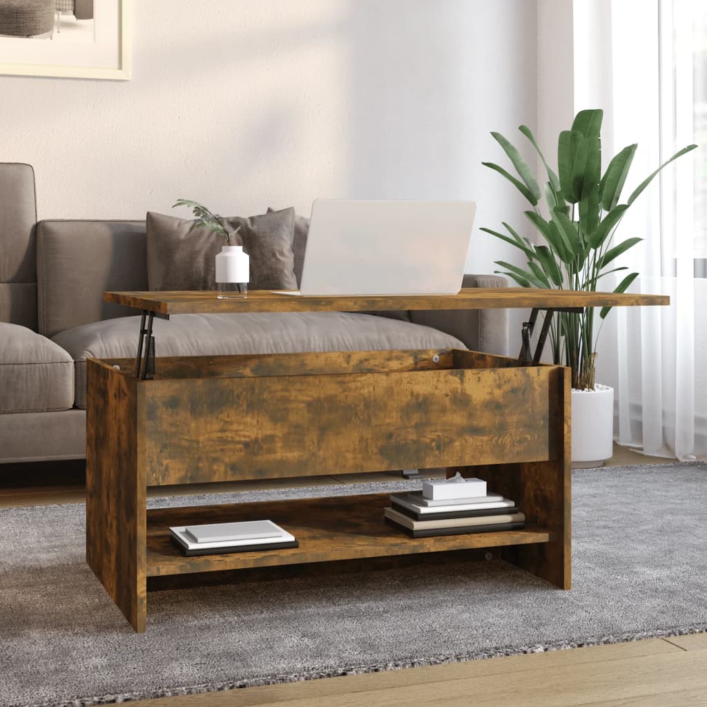 Coffee Table Smoked Oak 80x50x40 cm Engineered Wood - Bargainia.com - 8720286974155 - 819296