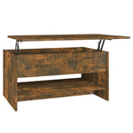 Coffee Table Smoked Oak 80x50x40 cm Engineered Wood - Bargainia.com - 