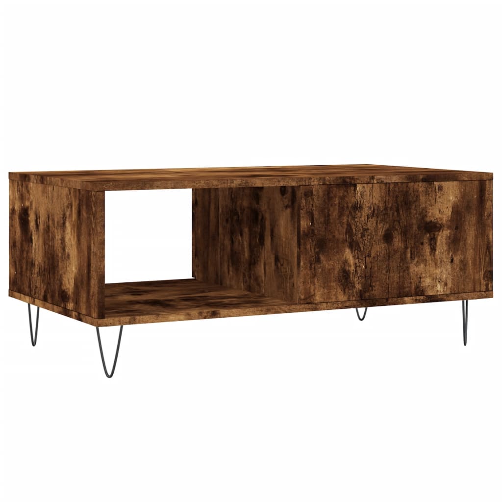 Coffee Table Smoked Oak 90x50x36.5 cm Engineered Wood - Bargainia.com - 
