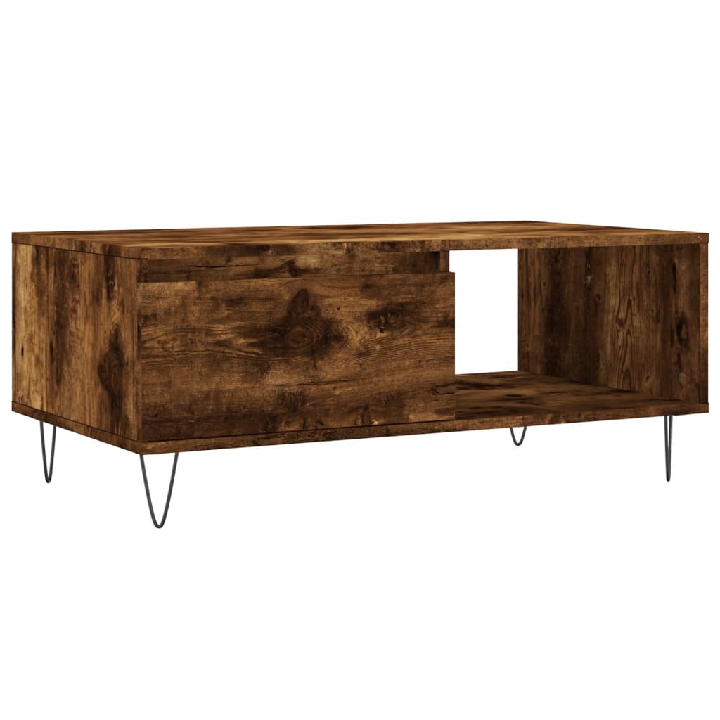 Coffee Table Smoked Oak 90x50x36.5 cm Engineered Wood - Bargainia.com - 8721012109520 - 830569