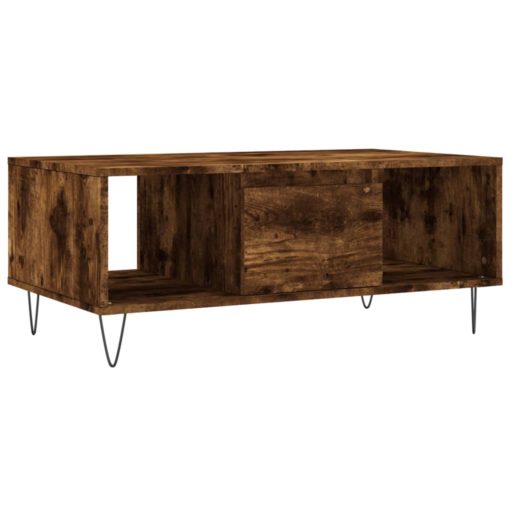 Coffee Table Smoked Oak 90x50x36.5 cm Engineered Wood - Bargainia.com - 