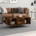 Coffee Table Smoked Oak 90x50x36.5 cm Engineered Wood - Bargainia.com - 