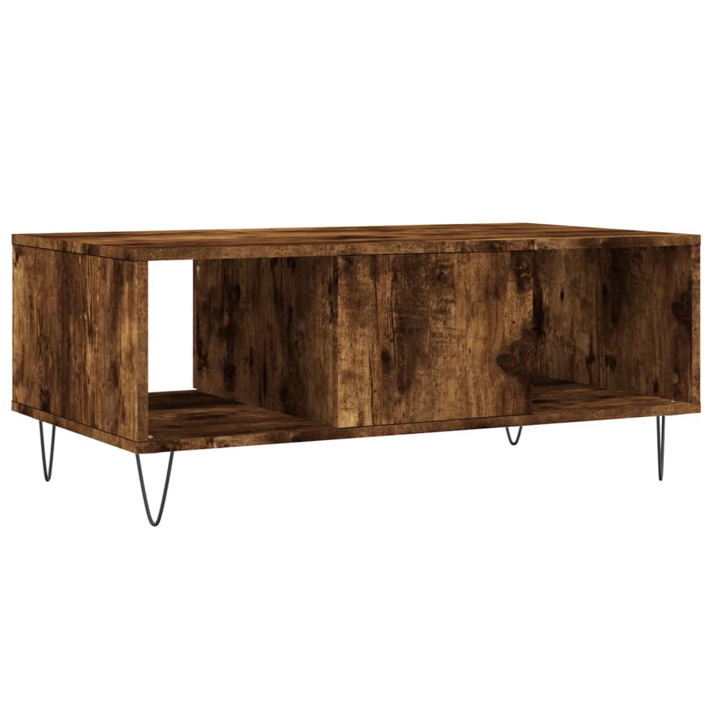 Coffee Table Smoked Oak 90x50x36.5 cm Engineered Wood - Bargainia.com - 