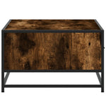 Coffee Table Smoked Oak 90x57x35 cm Engineered Wood and Metal - Bargainia.com - 