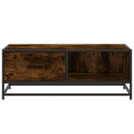 Coffee Table Smoked Oak 90x57x35 cm Engineered Wood and Metal - Bargainia.com - 