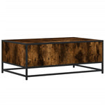 Coffee Table Smoked Oak 90x57x35 cm Engineered Wood and Metal - Bargainia.com - 
