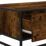 Coffee Table Smoked Oak 90x57x35 cm Engineered Wood and Metal - Bargainia.com - 