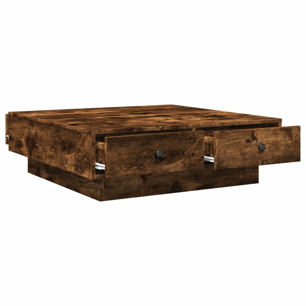 Coffee Table Smoked Oak 90x90x28 cm Engineered Wood - Bargainia.com - 8721102815133 - 848091