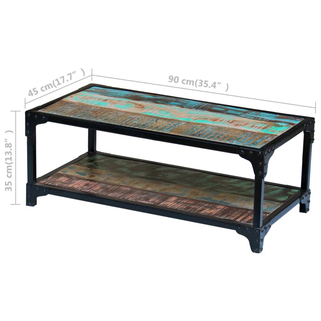 Coffee Table Solid Reclaimed Wood - Bargainia.com - 