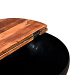 Coffee Table Solid Reclaimed Wood Black Bowl Shape - Bargainia.com - 