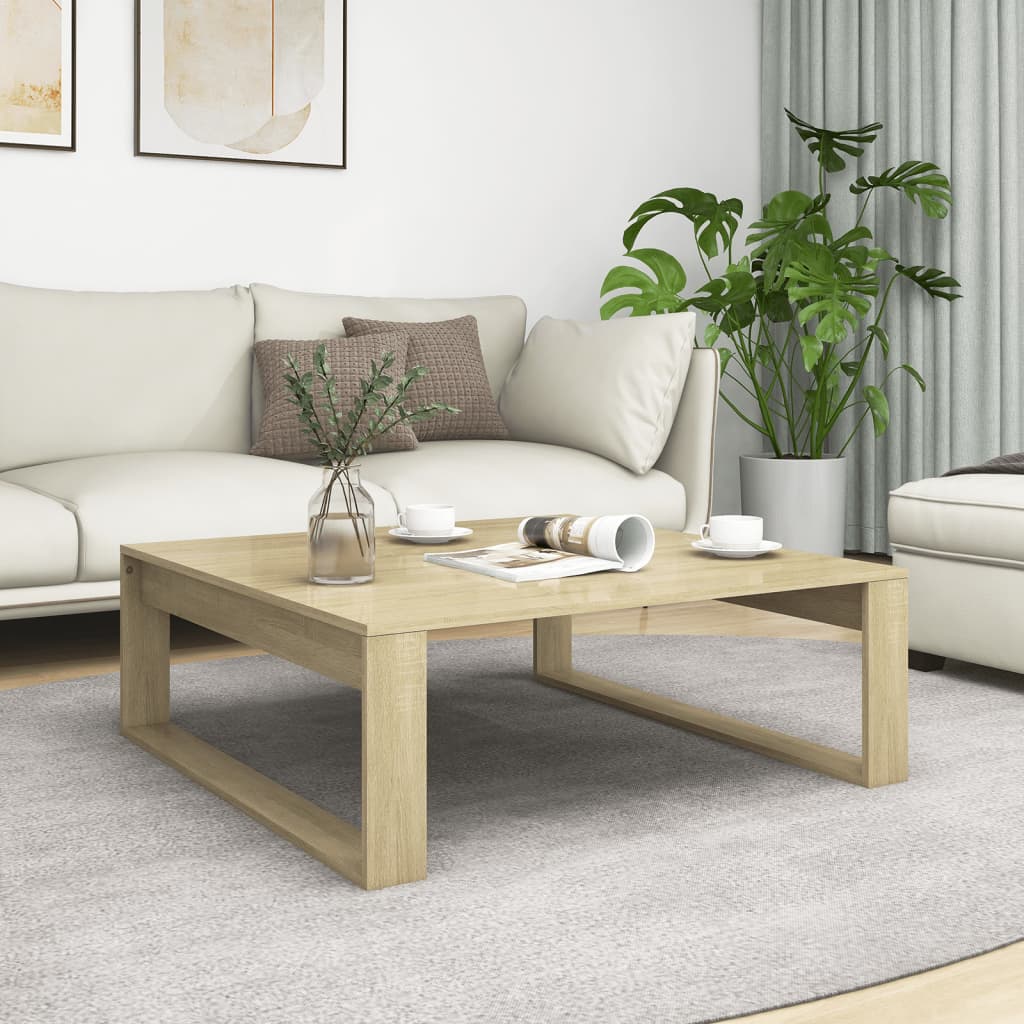 Coffee Table Sonoma Oak 100x100x35 cm Engineered Wood - Bargainia.com - 