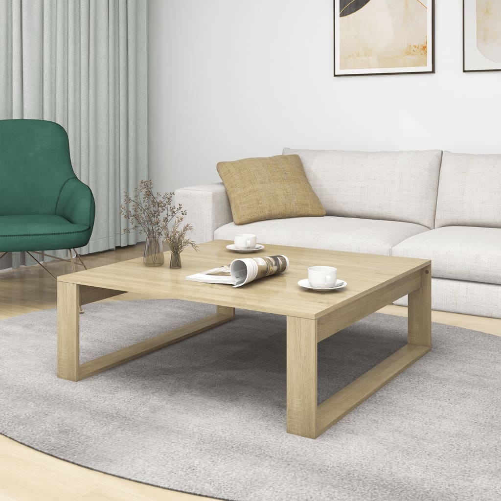 Coffee Table Sonoma Oak 100x100x35 cm Engineered Wood - Bargainia.com - 