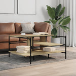 Coffee Table Sonoma Oak 100x100x48.5 cm Engineered Wood - Bargainia.com - 