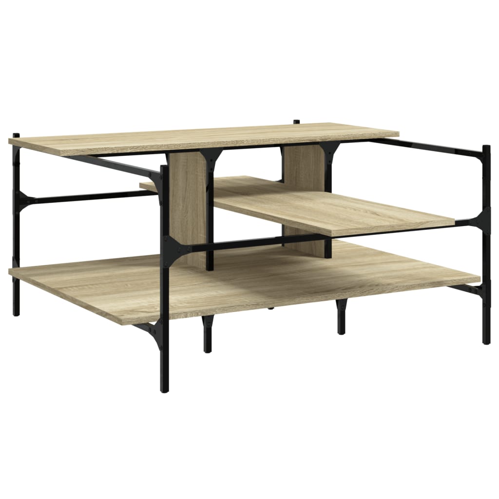 Coffee Table Sonoma Oak 100x100x48.5 cm Engineered Wood - Bargainia.com - 