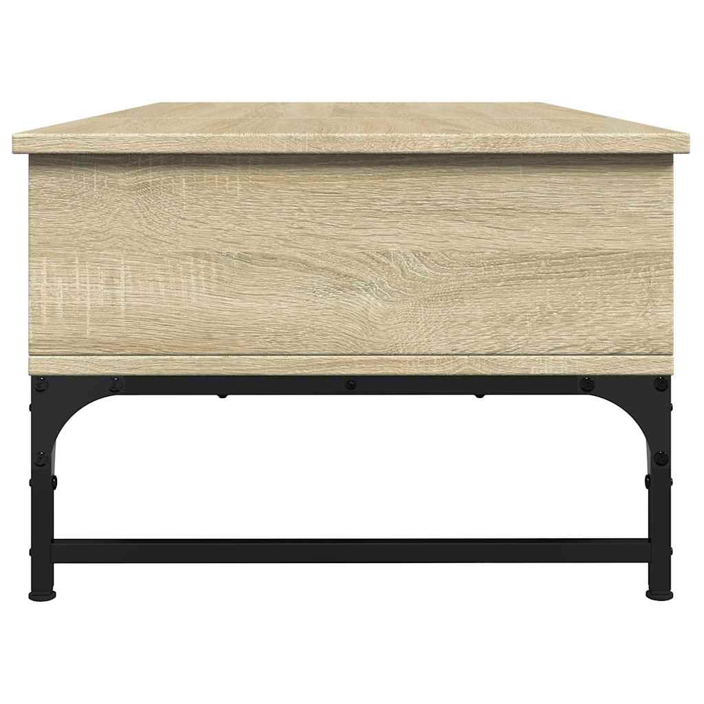 Coffee Table Sonoma Oak 100x50x35 cm Engineered Wood and Metal - Bargainia.com - 