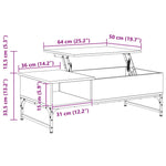 Coffee Table Sonoma Oak 100x50x35 cm Engineered Wood and Metal - Bargainia.com - 