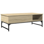 Coffee Table Sonoma Oak 100x50x35 cm Engineered Wood and Metal - Bargainia.com - 