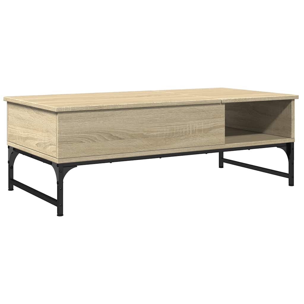 Coffee Table Sonoma Oak 100x50x35 cm Engineered Wood and Metal - Bargainia.com - 