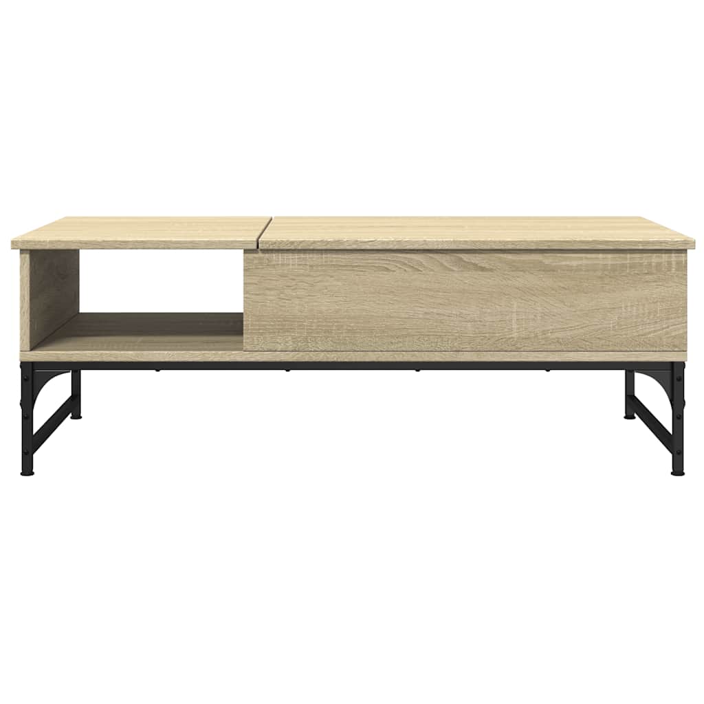 Coffee Table Sonoma Oak 100x50x35 cm Engineered Wood and Metal - Bargainia.com - 