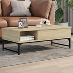 Coffee Table Sonoma Oak 100x50x35 cm Engineered Wood and Metal - Bargainia.com - 