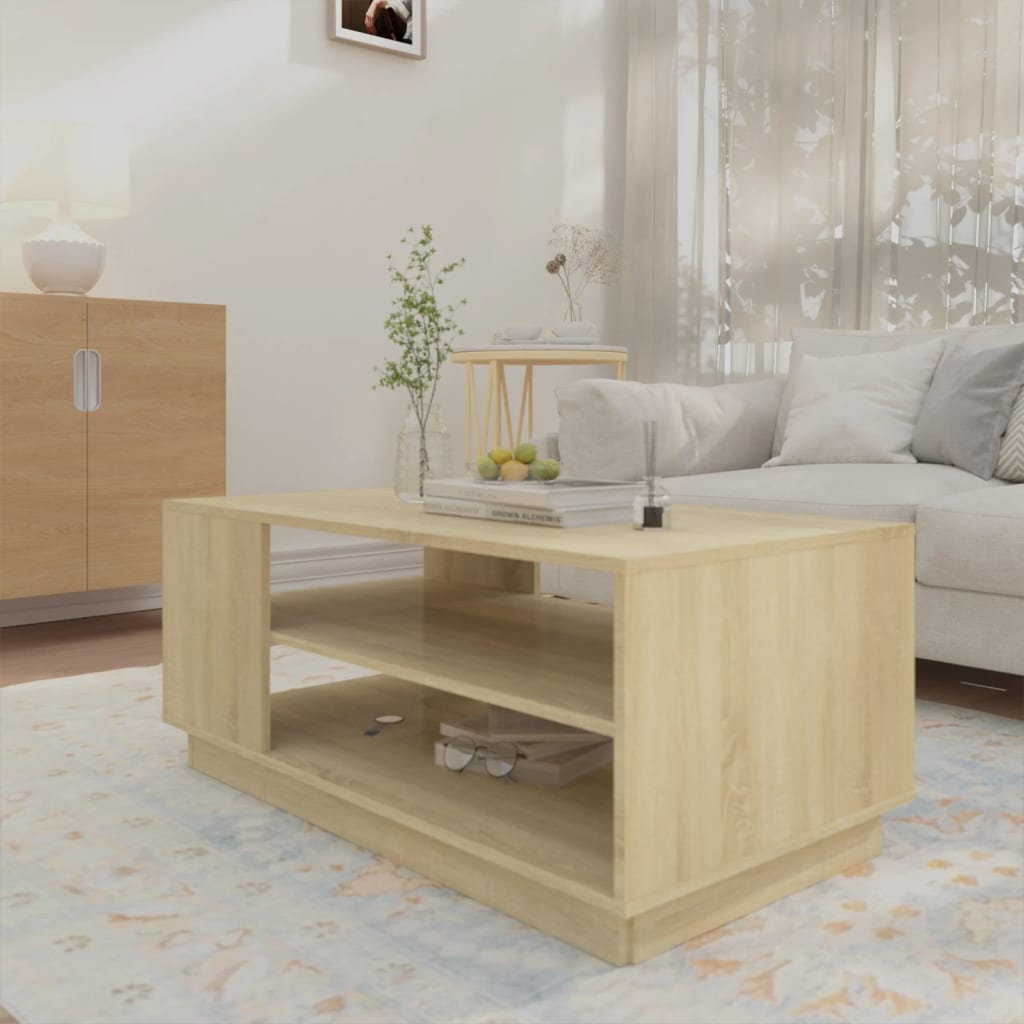 Coffee Table Sonoma Oak 102x55x43 cm Engineered Wood - Bargainia.com - 8720286836217 - 810283