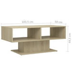 Coffee Table Sonoma Oak 103.5x50x44.5 cm Engineered Wood - Bargainia.com - 