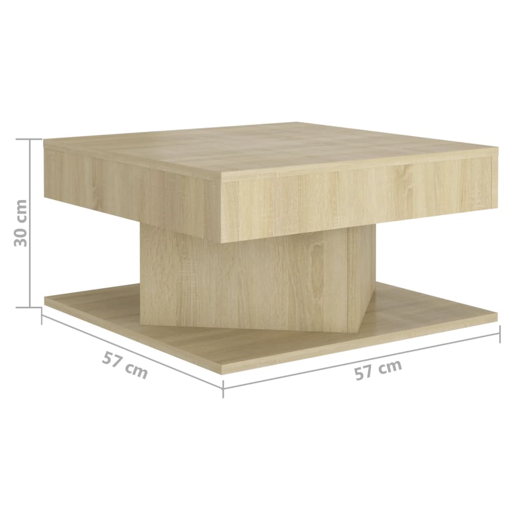 Coffee Table Sonoma Oak 57x57x30 cm Engineered Wood - Bargainia.com - 8720286607114 - 808371