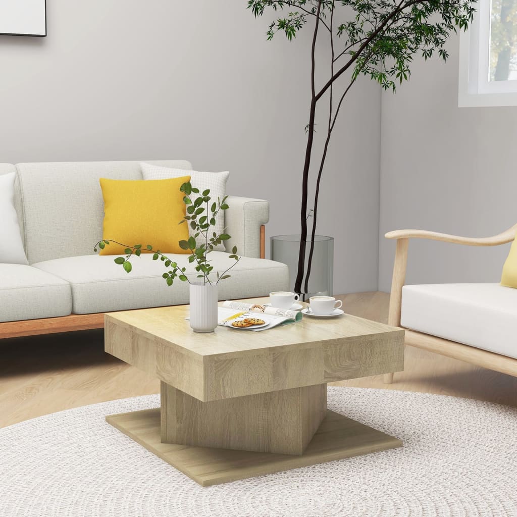 Coffee Table Sonoma Oak 57x57x30 cm Engineered Wood - Bargainia.com - 8720286607114 - 808371
