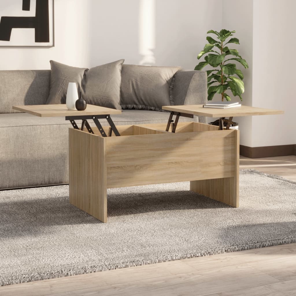 Coffee Table Sonoma Oak 80x50x42.5 cm Engineered Wood - Bargainia.com - 