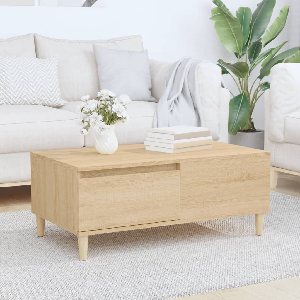 Coffee Table Sonoma Oak 90x50x36.5 cm Engineered Wood - Bargainia.com - 