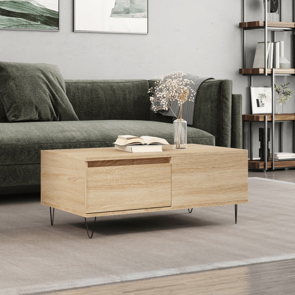 Coffee Table Sonoma Oak 90x50x36.5 cm Engineered Wood - Bargainia.com - 