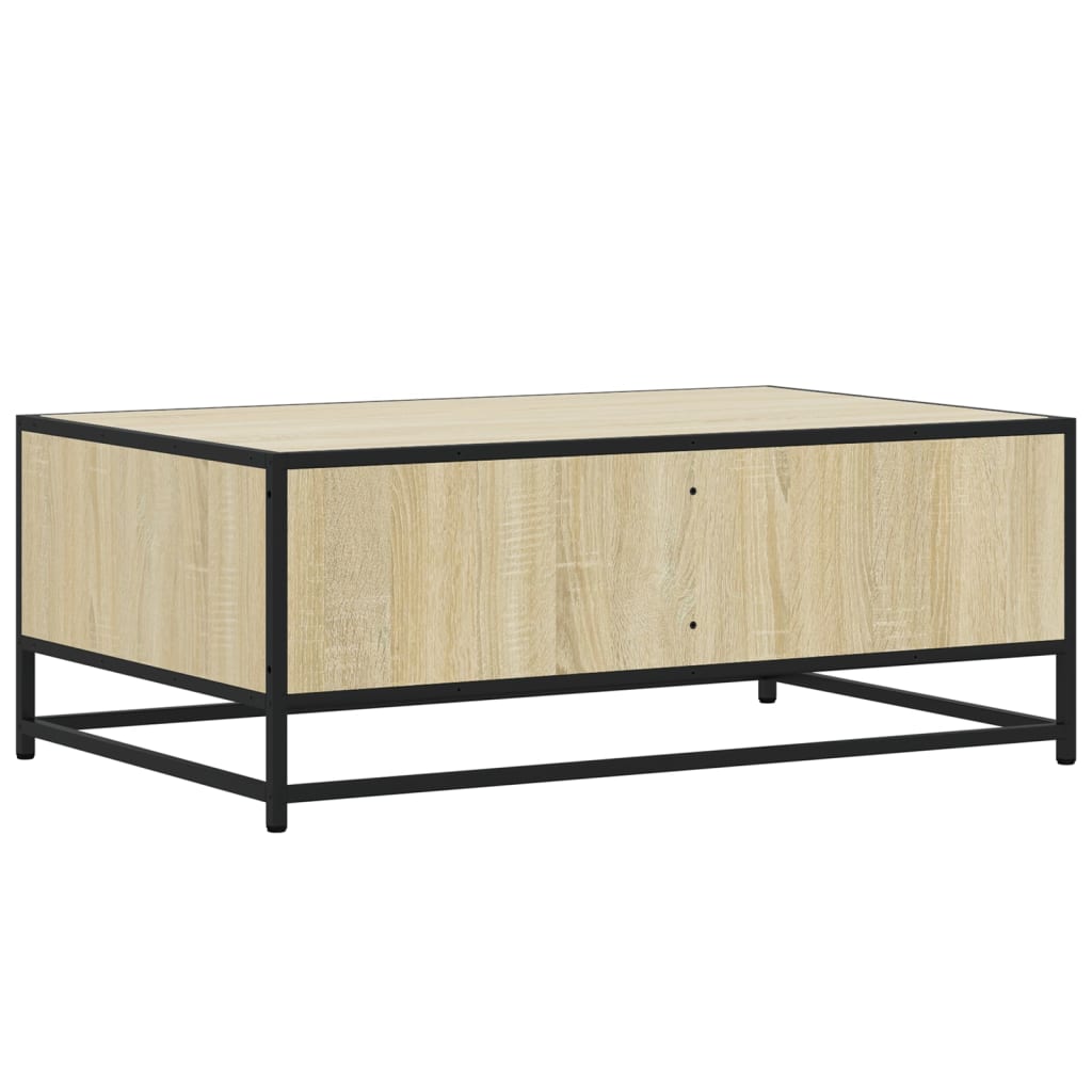 Coffee Table Sonoma Oak 90x57x35 cm Engineered Wood and Metal - Bargainia.com - 