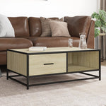 Coffee Table Sonoma Oak 90x57x35 cm Engineered Wood and Metal - Bargainia.com - 