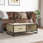 Coffee Table Sonoma Oak 90x57x35 cm Engineered Wood and Metal - Bargainia.com - 