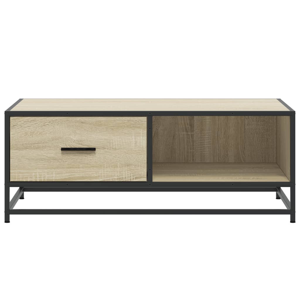 Coffee Table Sonoma Oak 90x57x35 cm Engineered Wood and Metal - Bargainia.com - 