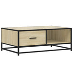 Coffee Table Sonoma Oak 90x57x35 cm Engineered Wood and Metal - Bargainia.com - 