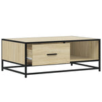 Coffee Table Sonoma Oak 90x57x35 cm Engineered Wood and Metal - Bargainia.com - 