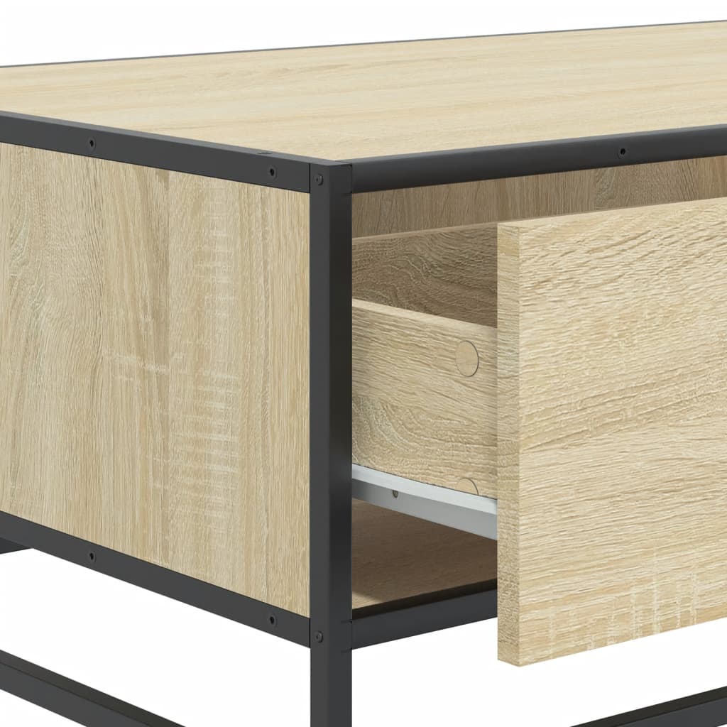 Coffee Table Sonoma Oak 90x57x35 cm Engineered Wood and Metal - Bargainia.com - 