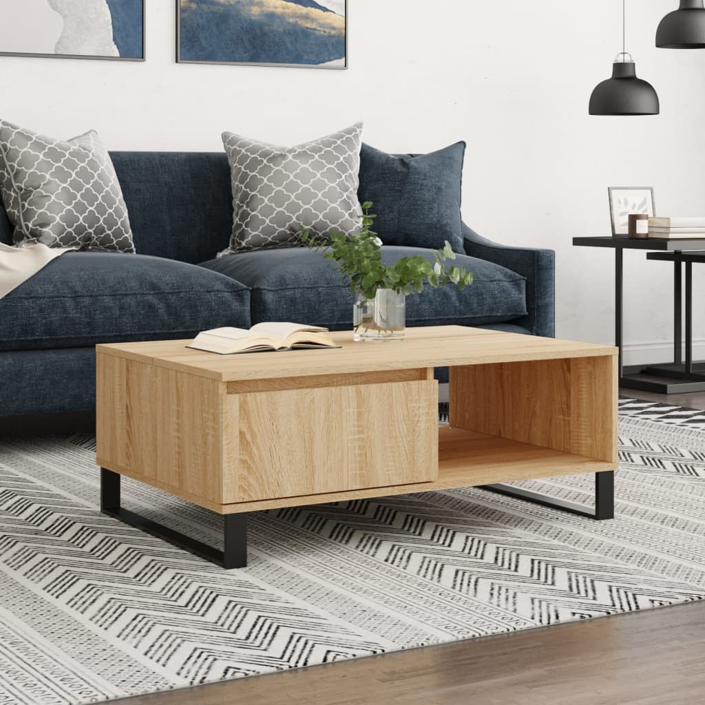 Coffee Table Sonoma Oak 90x60x35 cm Engineered Wood - Bargainia.com - 