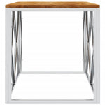 Coffee Table Stainless Steel and Solid Wood Acacia - Bargainia.com - 