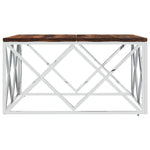 Coffee Table Stainless Steel and Solid Wood Reclaimed - Bargainia.com - 